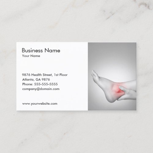 Classic with Photo of Womans Ankle Doctor Business Card