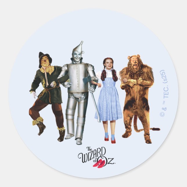 Classic Wizard of Oz Characters Round Sticker (Front)