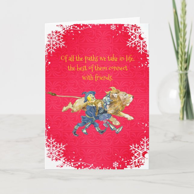 Classic Wizard of Oz Christmas Friends Note Card (Front)
