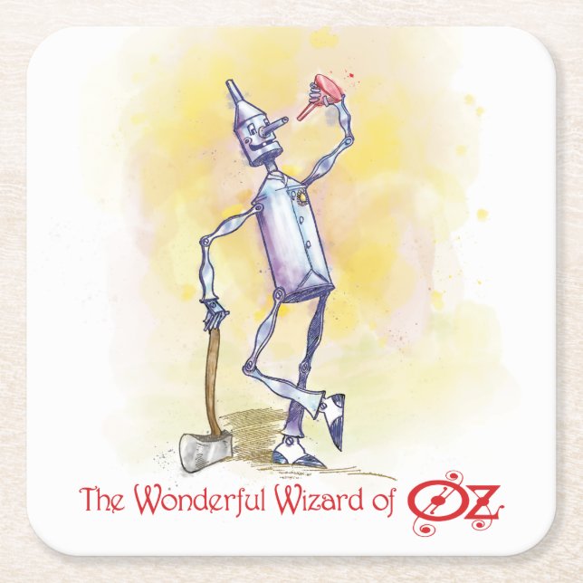 Classic Wizard of Oz Tin Man Square Paper Coaster (Front)