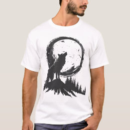 Classic Wolf In The Moonlight T-Shirt