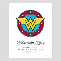 Classic Wonder Woman | New Baby Birth Stats Poster