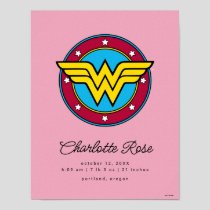 Classic Wonder Woman | New Baby Birth Stats Poster