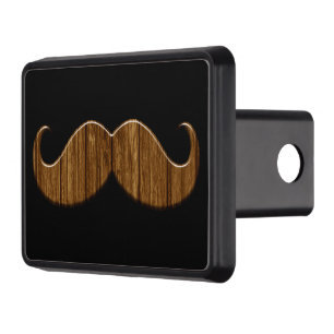 Classic Wood Grain Mustache on Hitch Print Tow Hitch Cover