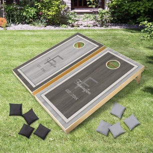 Classic Wood Hue Square Aged Teak Reverse Cornhol Cornhole Set