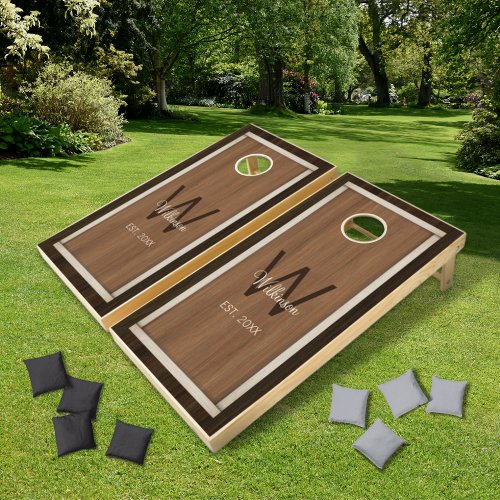 Classic Wood Hue Square Baywood Walnut Cornhole Set