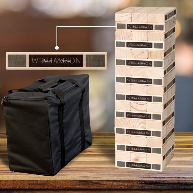 Classic Wood Hue Stripe Hickory and Cedar Topple Tower (Creator Uploaded)