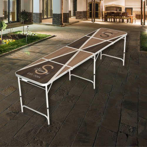 Classic Wood Hue Triangle Walnut Reverse Beer Pong Table