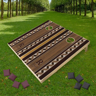 Classic Wood Hue Walnut Spiral Cornhole Set