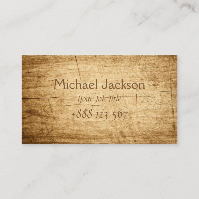 Classic Wooden Pirates Style Business Card (Front)