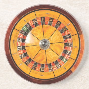 Classic Wooden Roulette Wheel Coaster by FineDezine at Zazzle