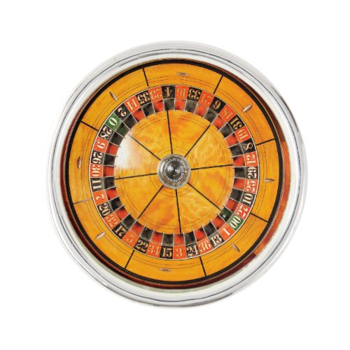 Classic Wooden Roulette Wheel Lapel Pin