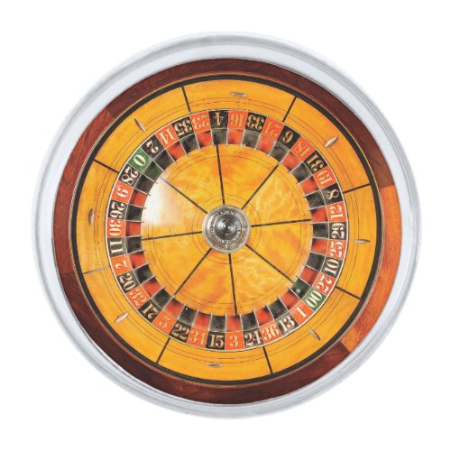 Classic Wooden Roulette Wheel Lapel Pin