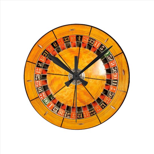 Classic Wooden Roulette Wheel Novelty Clock
