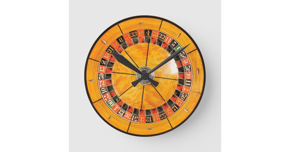 Classic Wooden Roulette Wheel Novelty Clock | Zazzle