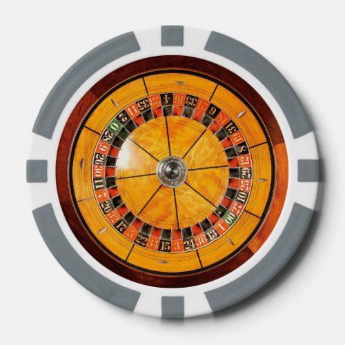 Classic Wooden Roulette Wheel Poker Chips