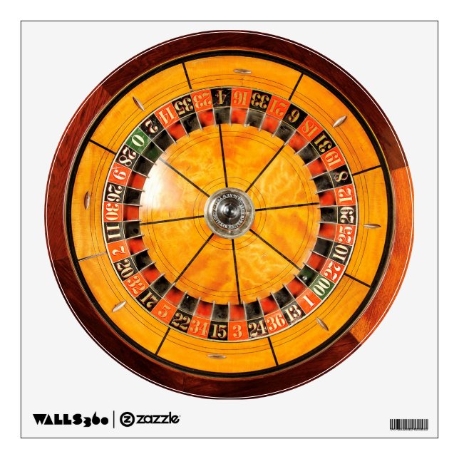 Classic Wooden Roulette Wheel Wall Decal (Front)