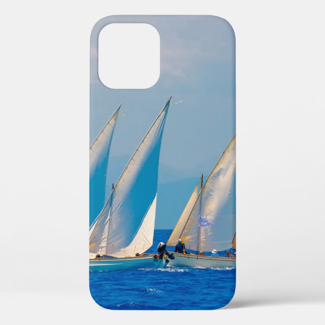 Classic wooden sailing boats in a race,  Spetses i Case-Mate iPhone Case (Back)