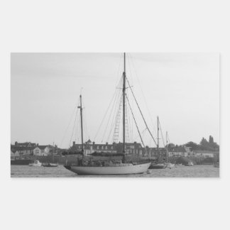 Classic Wooden Yacht Rectangular Sticker