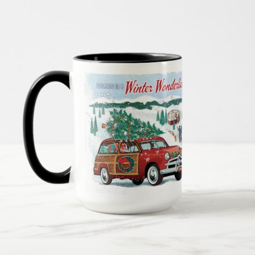 Classic Woodie Wagon Christmas  Mug