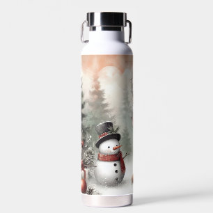 Classic woodland Christmas deer/snowman Water Bottle