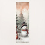 Classic woodland Christmas snowman Yoga Mat<br><div class="desc">vintage styled</div>