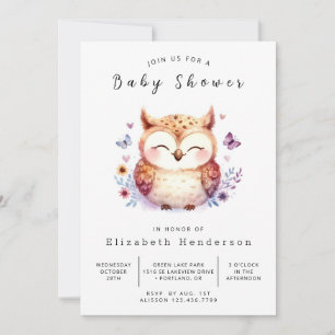 Classic Woods Owl Baby Shower Invitation