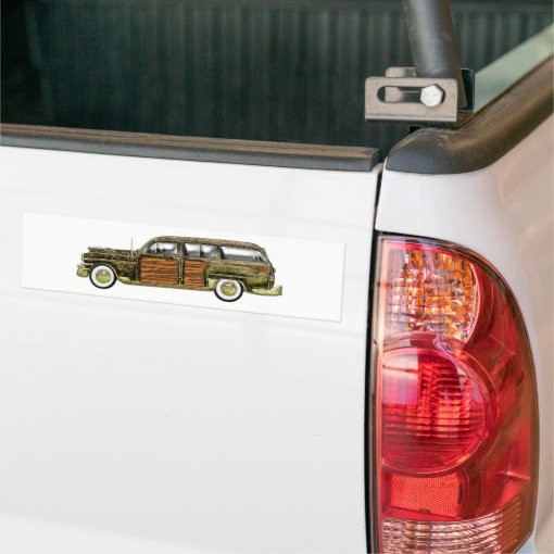 Classic Woody Station wagon Bumper Sticker | Zazzle