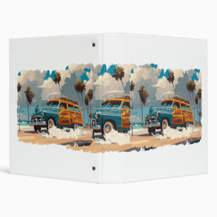 Classic Woody Wagon 3 Ring Binder