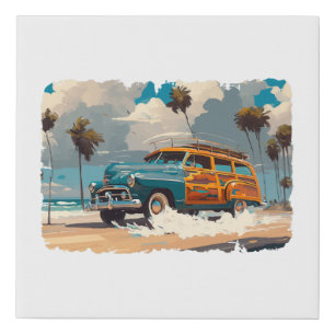 Classic Woody Wagon Faux Canvas Print
