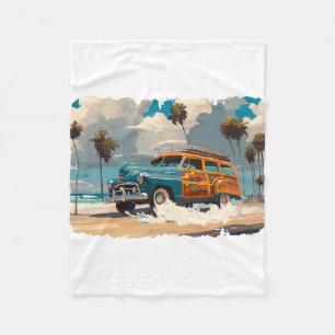 Classic Woody Wagon Fleece Blanket