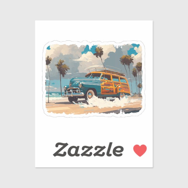 Classic Woody Wagon Sticker (Sheet)
