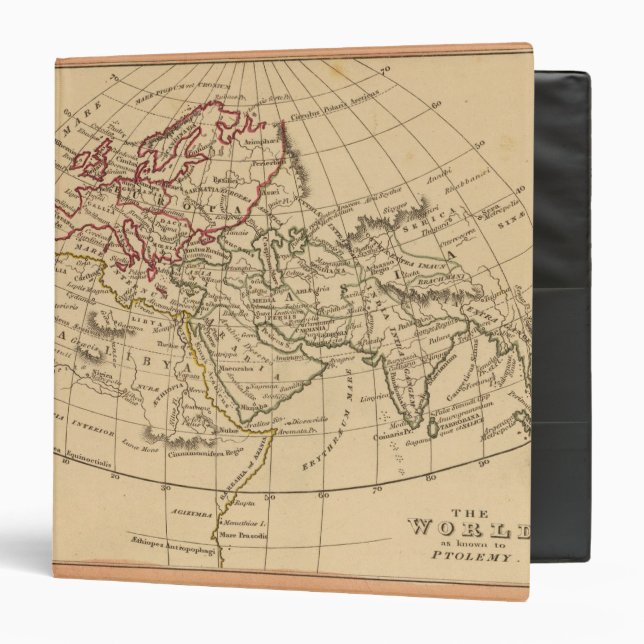 Classic World Map 3 Ring Binder (Front/Inside)