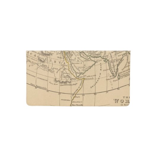 Classic World Map Checkbook Cover (Front)
