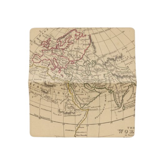 Classic World Map Checkbook Cover (Open)