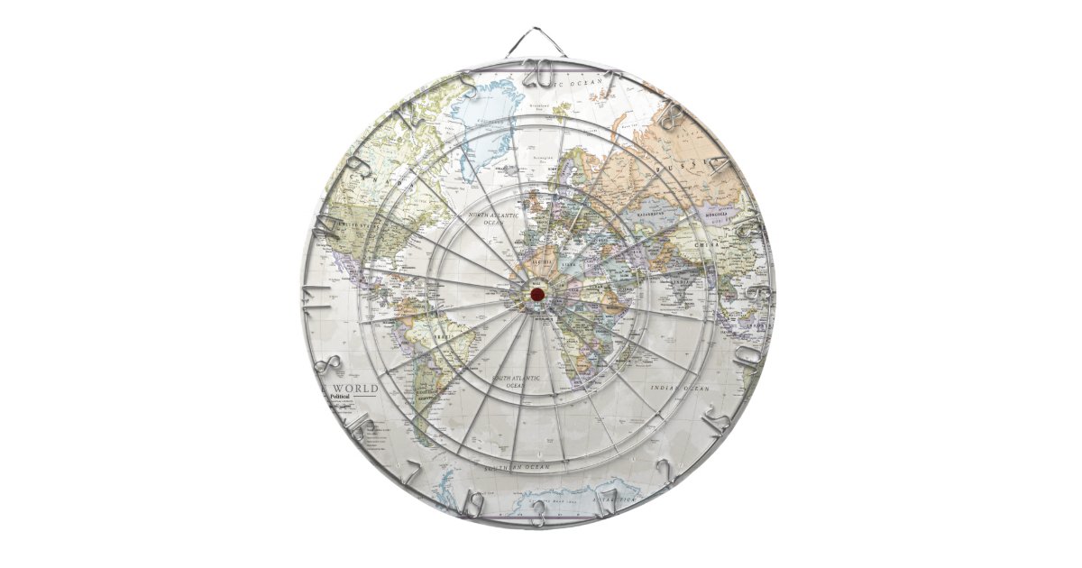 Classic World Map Dartboard Zazzle