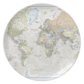 Classic World Map Dinner Plate (Front)