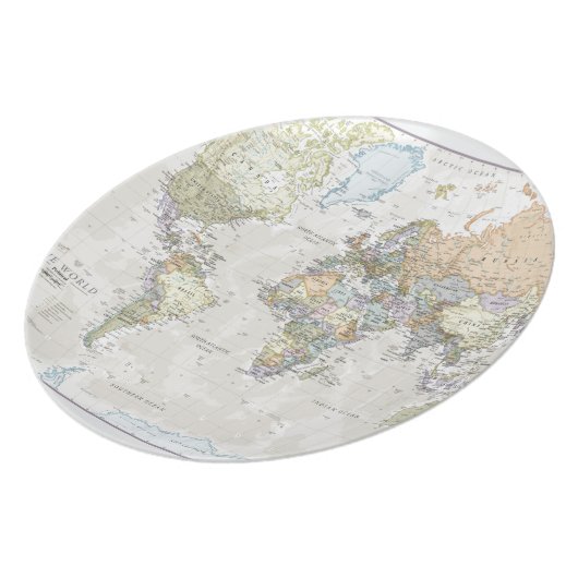 Classic World Map Dinner Plate (Left Side)