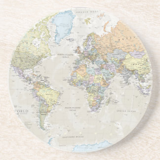 Classic World Map Drink Coaster