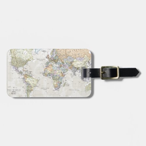 Classic World Map Luggage Tag