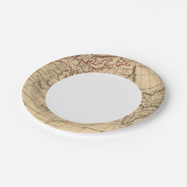 Classic World Map Paper Plates (Angled)