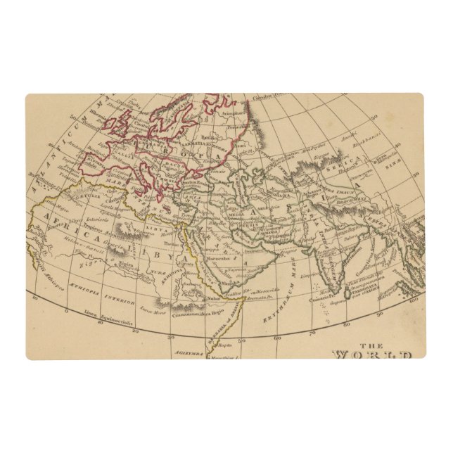 Classic World Map Placemat (Front)
