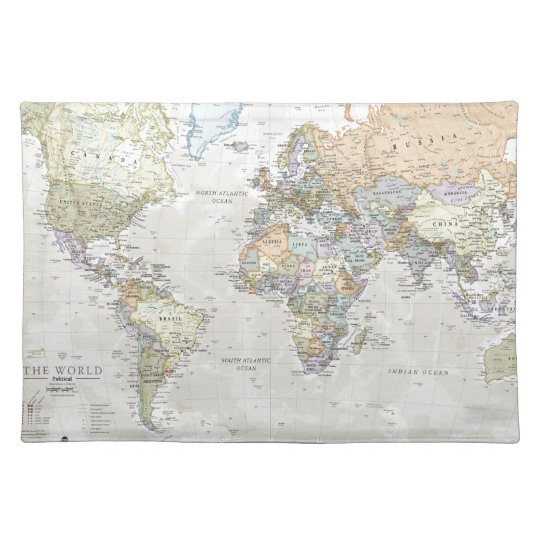 Classic World Map Placemat Zazzle Com   Classic World Map Placemat R9aa1d093b07a4adcbb39bc6223323ee4 2cfku 8byvr 540 