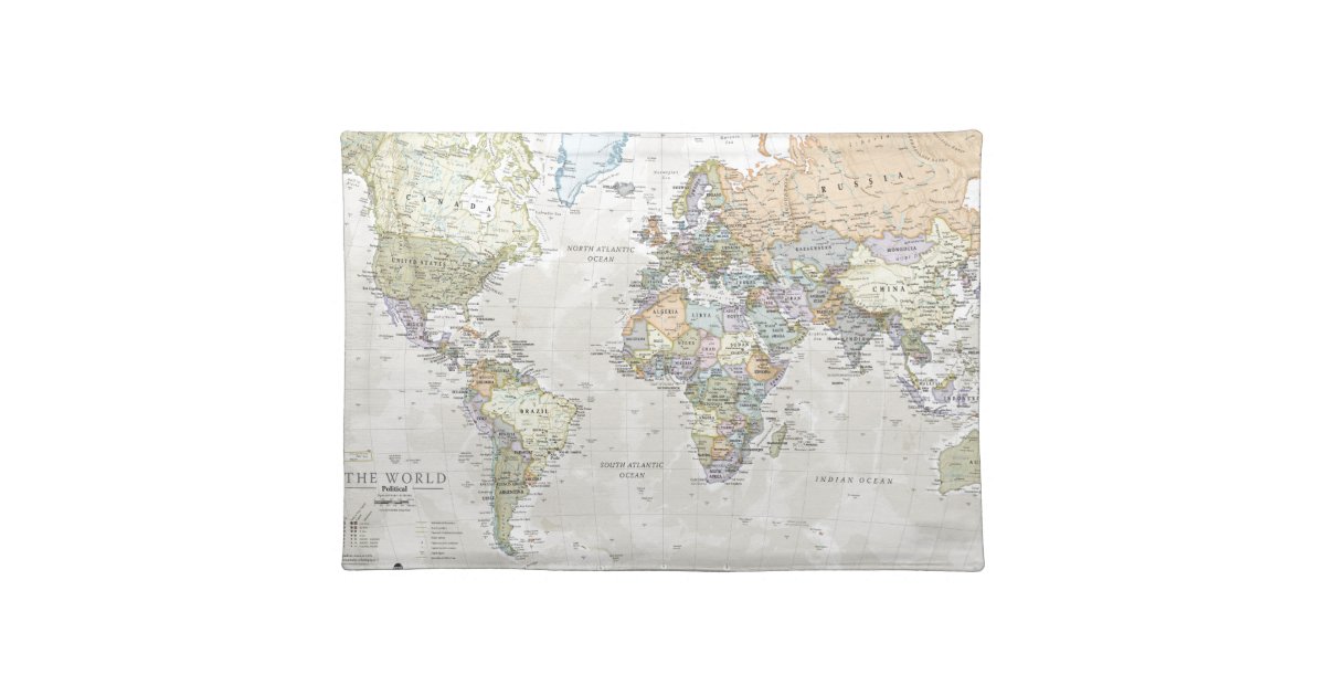 Classic World Map Placemat Zazzle