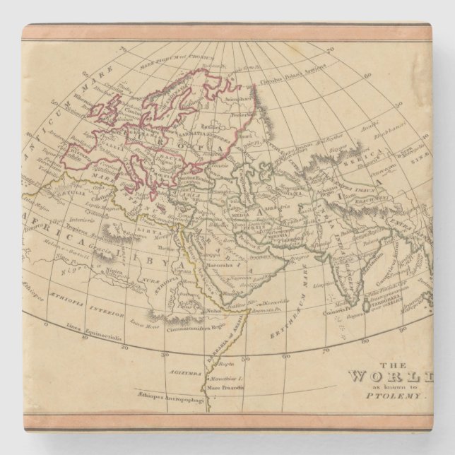 Classic World Map Stone Coaster (Front)