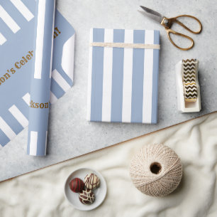 Classic Wrapping Paper Blue & White Stripe