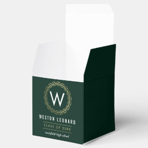 Classic Wreath EDITABLE COLOR Graduation Favor Box