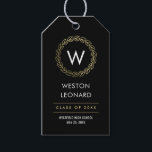 Classic Wreath EDITABLE COLOR Graduation Favor Tag<br><div class="desc">Stylish gift tags that make your gift even more special! For matching items and more design options,  visit our website www.berryberrysweet.com</div>