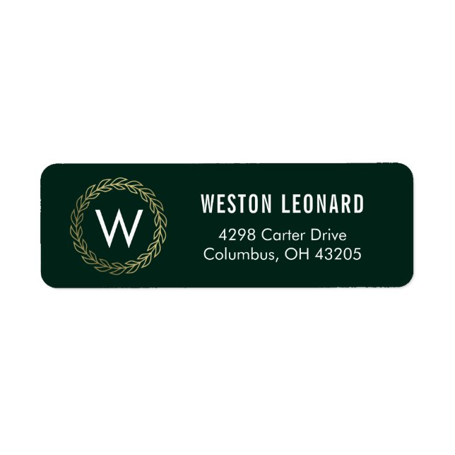 Classic Wreath EDITABLE COLOR Graduation Labels (Front)