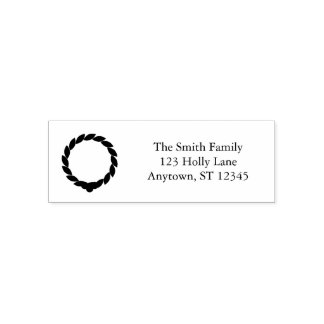 Classic Wreath Family Return Address Stamp